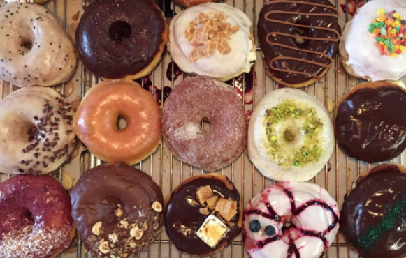 A selection of craft donuts from District: Donuts, Sliders & Brew in New Orleans